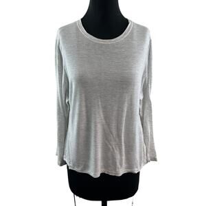 VINCE Heather Gray Top Round Neck Long Sleeve Classic Pullover Size Medium M